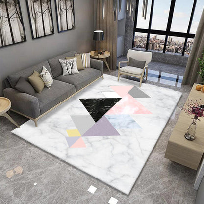 Rynx | Formal Living Room Rug Multi Color Geometric Patterned Carpet Synthetics Anti-Slip Backing Washable Rug