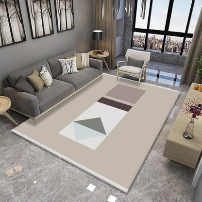 Rynx | Formal Living Room Rug Multi Color Geometric Patterned Carpet Synthetics Anti-Slip Backing Washable Rug