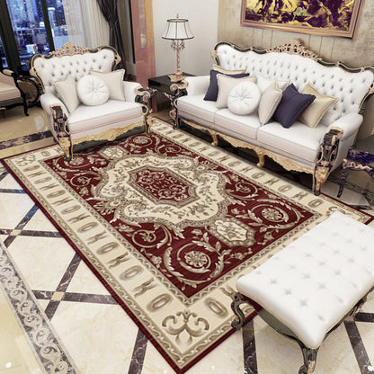 Rynx | Retro Living Room Carpet Multicolored Floral Pattern Indoor Carpet Polypropylene Non-Slip Machine Washable Carpet