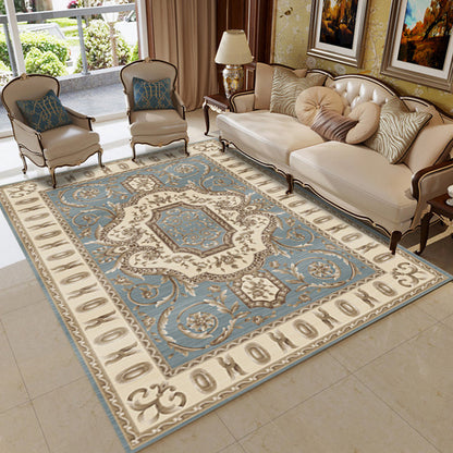 Rynx | Retro Living Room Carpet Multicolored Floral Pattern Indoor Carpet Polypropylene Non-Slip Machine Washable Carpet