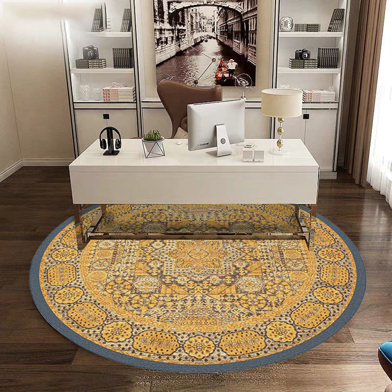 Rynx | Multicolored Antique Carpet Synthetic Geometric Carpet Non-Slip Back Pet-Friendly Indoor Carpet for Hall