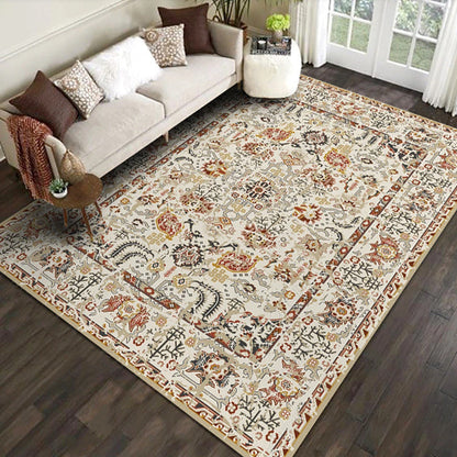 Rynx | Multicolored Retro Rug Polyester Geometric Indoor Rug Non-Slip Back Pet-Friendly Low-Maintenance Rug for Room