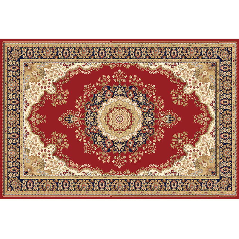 Rynx | Multicolored Retro Rug Polyester Geometric Indoor Rug Non-Slip Back Pet-Friendly Low-Maintenance Rug for Room