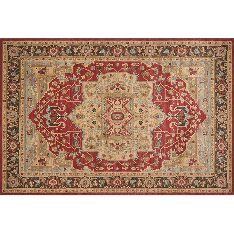 Rynx | Multicolored Retro Rug Polyester Geometric Indoor Rug Non-Slip Back Pet-Friendly Low-Maintenance Rug for Room