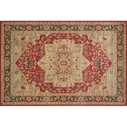 Rynx | Multicolored Retro Rug Polyester Geometric Indoor Rug Non-Slip Back Pet-Friendly Low-Maintenance Rug for Room