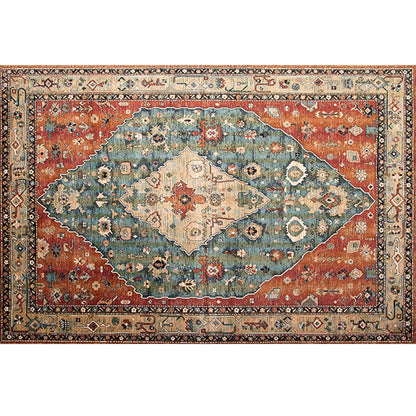Rynx | Multicolored Retro Rug Polyester Geometric Indoor Rug Non-Slip Back Pet-Friendly Low-Maintenance Rug for Room