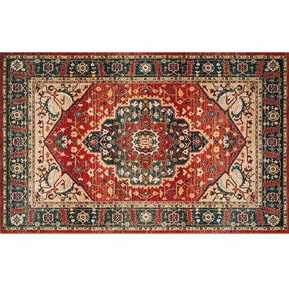 Rynx | Retro geometric pattern carpet multicolored synthetic area carpet non-slip pet-friendly washable carpet for room