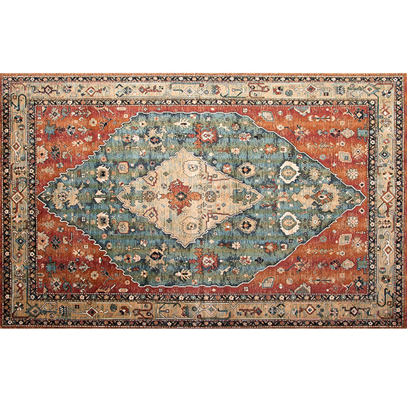 Rynx | Retro geometric pattern carpet multicolored synthetic area carpet non-slip pet-friendly washable carpet for room