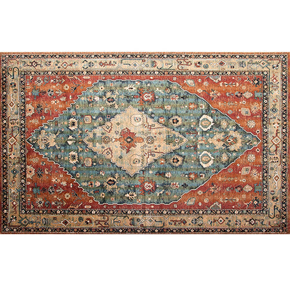 Rynx | Retro geometric pattern carpet multicolored synthetic area carpet non-slip pet-friendly washable carpet for room