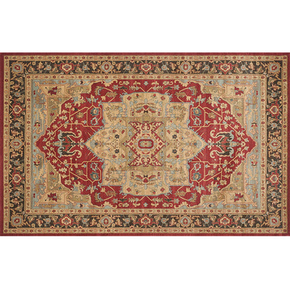 Rynx | Retro geometric pattern carpet multicolored synthetic area carpet non-slip pet-friendly washable carpet for room