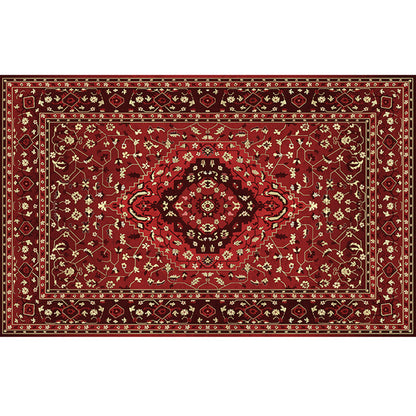 Rynx | Retro geometric pattern carpet multicolored synthetic area carpet non-slip pet-friendly washable carpet for room