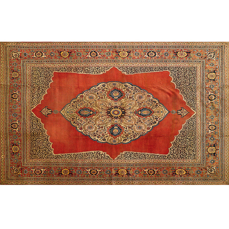 Rynx | Retro geometric pattern carpet multicolored synthetic area carpet non-slip pet-friendly washable carpet for room