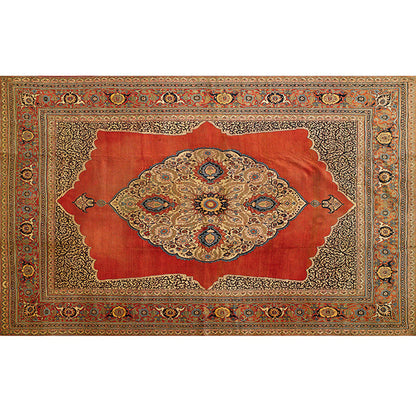 Rynx | Retro geometric pattern carpet multicolored synthetic area carpet non-slip pet-friendly washable carpet for room