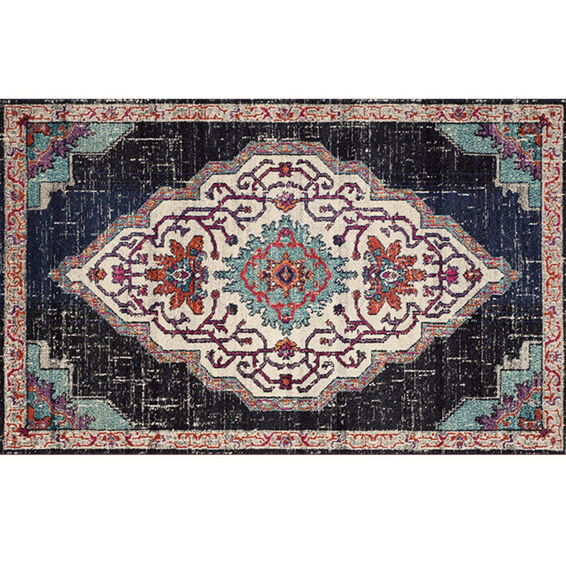 Rynx | Retro geometric pattern carpet multicolored synthetic area carpet non-slip pet-friendly washable carpet for room