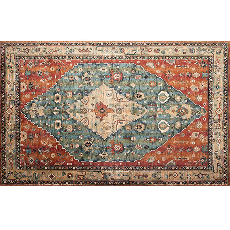Rynx | Retro geometric pattern carpet multicolored synthetic area carpet non-slip pet-friendly washable carpet for room