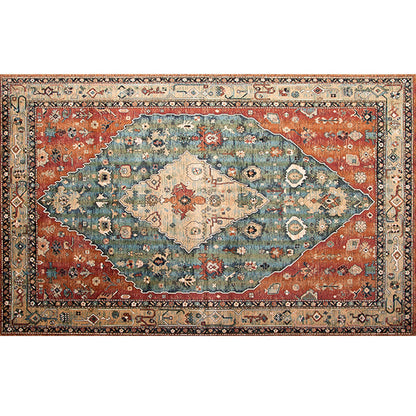 Rynx | Retro geometric pattern carpet multicolored synthetic area carpet non-slip pet-friendly washable carpet for room