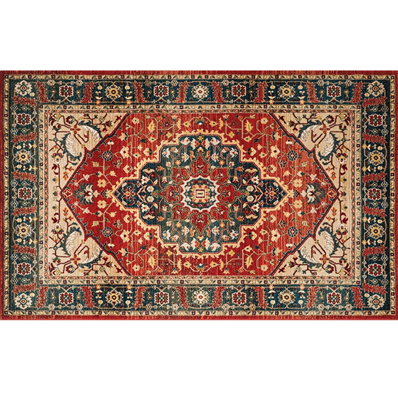 Rynx | Retro geometric pattern carpet multicolored synthetic area carpet non-slip pet-friendly washable carpet for room