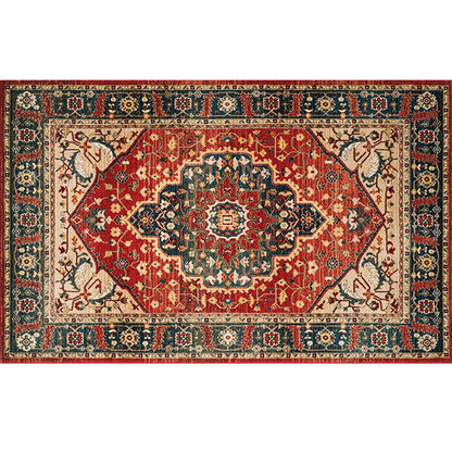 Rynx | Retro geometric pattern carpet multicolored synthetic area carpet non-slip pet-friendly washable carpet for room
