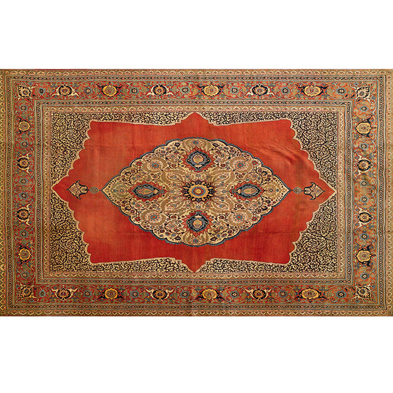Rynx | Retro geometric pattern carpet multicolored synthetic area carpet non-slip pet-friendly washable carpet for room
