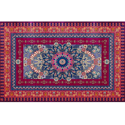 Rynx | Retro geometric pattern carpet multicolored synthetic area carpet non-slip pet-friendly washable carpet for room