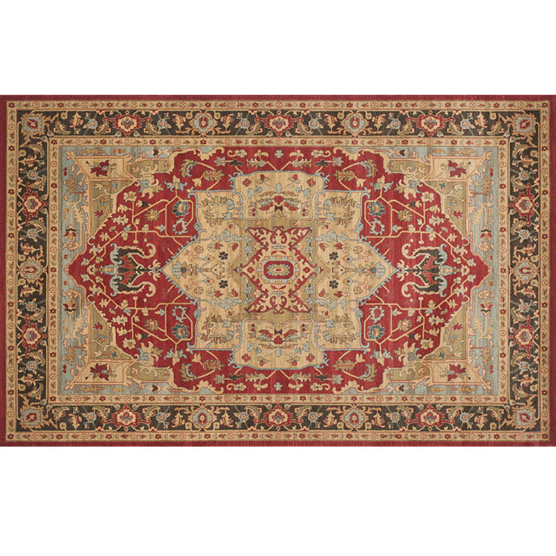 Rynx | Retro geometric pattern carpet multicolored synthetic area carpet non-slip pet-friendly washable carpet for room
