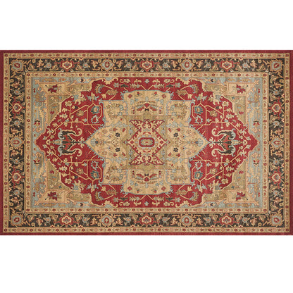 Rynx | Retro geometric pattern carpet multicolored synthetic area carpet non-slip pet-friendly washable carpet for room