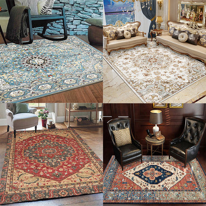 Rynx | Olden Parlor Rug Multicolored Geometrically Printed Indoor Rug Easy Care Pet Friendly