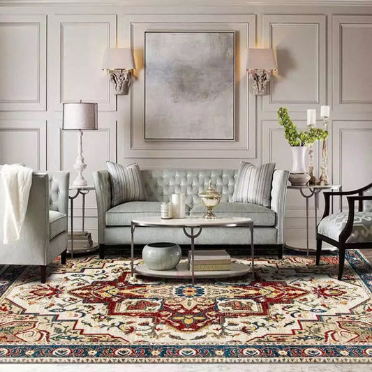 Rynx | Olden Parlor Rug Multicolored Geometrically Printed Indoor Rug Easy Care Pet Friendly