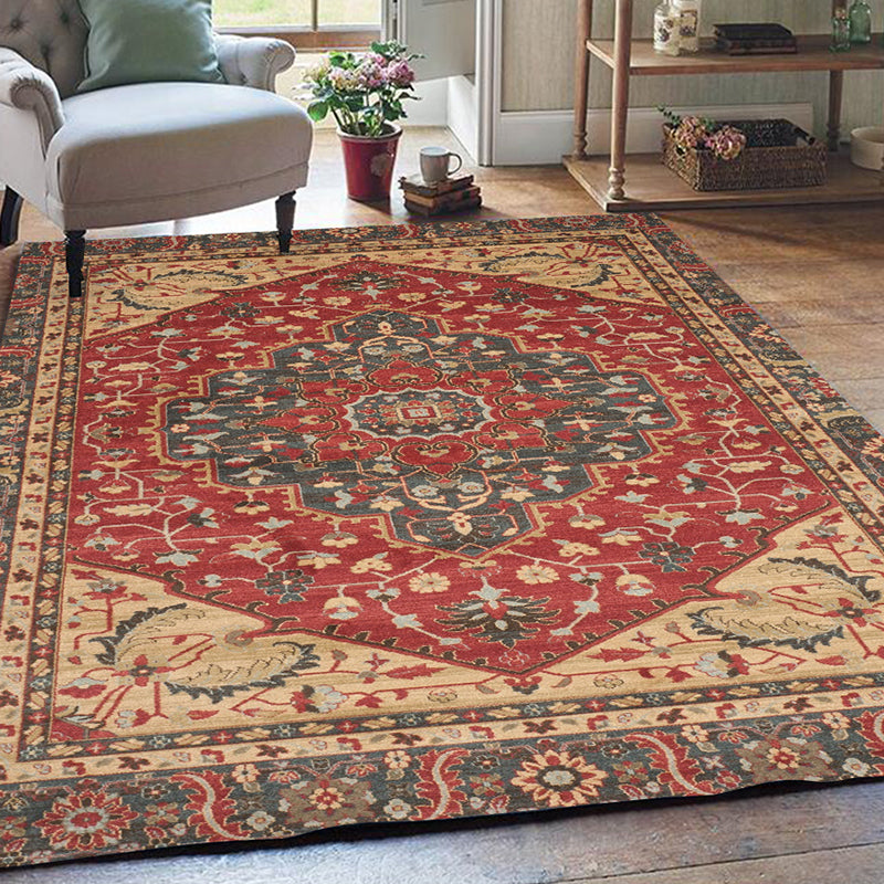 Rynx | Olden Parlor Rug Multicolored Geometrically Printed Indoor Rug Easy Care Pet Friendly