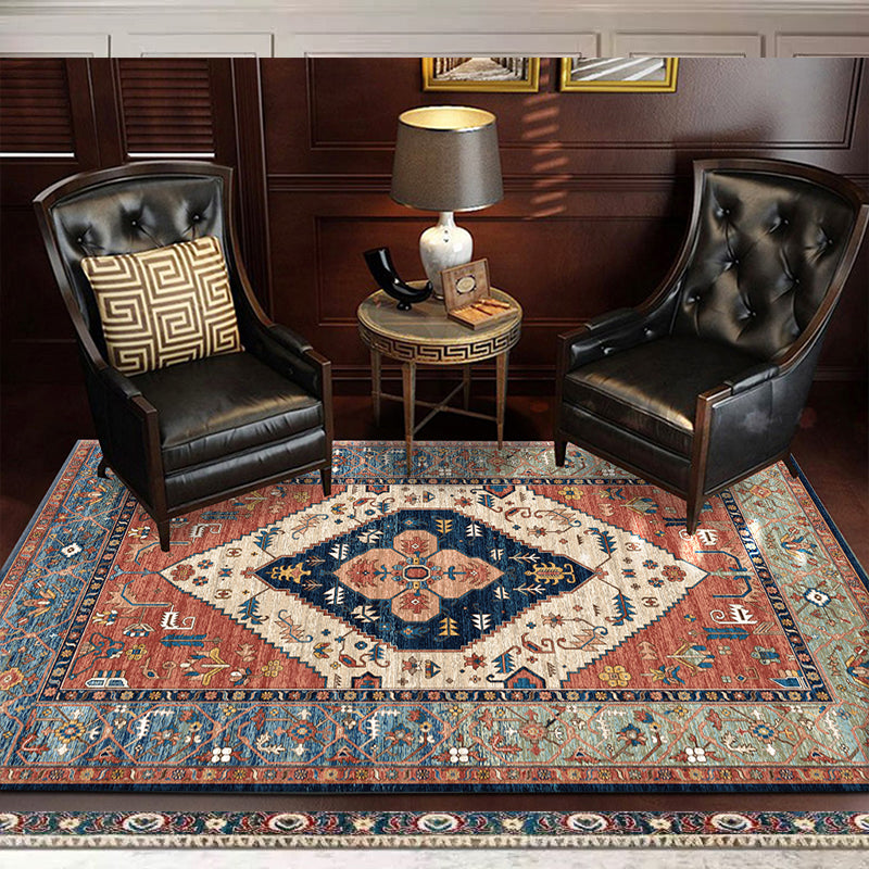 Rynx | Olden Parlor Rug Multicolored Geometrically Printed Indoor Rug Easy Care Pet Friendly