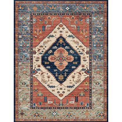 Rynx | Olden Parlor Rug Multicolored Geometrically Printed Indoor Rug Easy Care Pet Friendly
