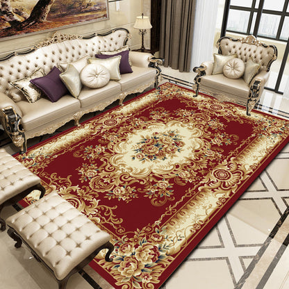 Rynx | Retro Floral Printed Rug Multicolor Synthetic Rug Non-Slip Back Machine Washable Indoor Rug for the Living Room