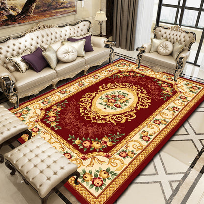 Rynx | Retro Floral Printed Rug Multicolor Synthetic Rug Non-Slip Back Machine Washable Indoor Rug for the Living Room