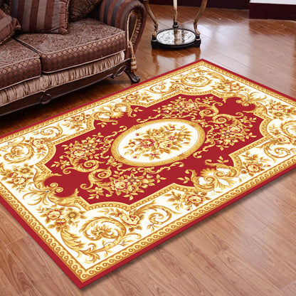 Rynx | Retro Floral Printed Rug Multicolor Synthetic Rug Non-Slip Back Machine Washable Indoor Rug for the Living Room