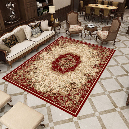 Rynx | Multicolored Living Room Rug Olden Floral Print Rug Polyester Non-slip Machine washable Rug