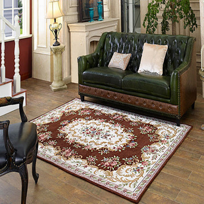 Rynx | Multicolored bedroom rug Shabby Chic floral pattern area rug acrylic non-slip backing stain-resistant rug