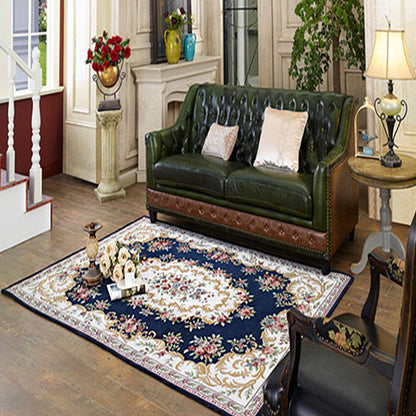Rynx | Multicolored bedroom rug Shabby Chic floral pattern area rug acrylic non-slip backing stain-resistant rug