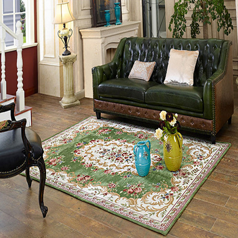 Rynx | Multicolored bedroom rug Shabby Chic floral pattern area rug acrylic non-slip backing stain-resistant rug