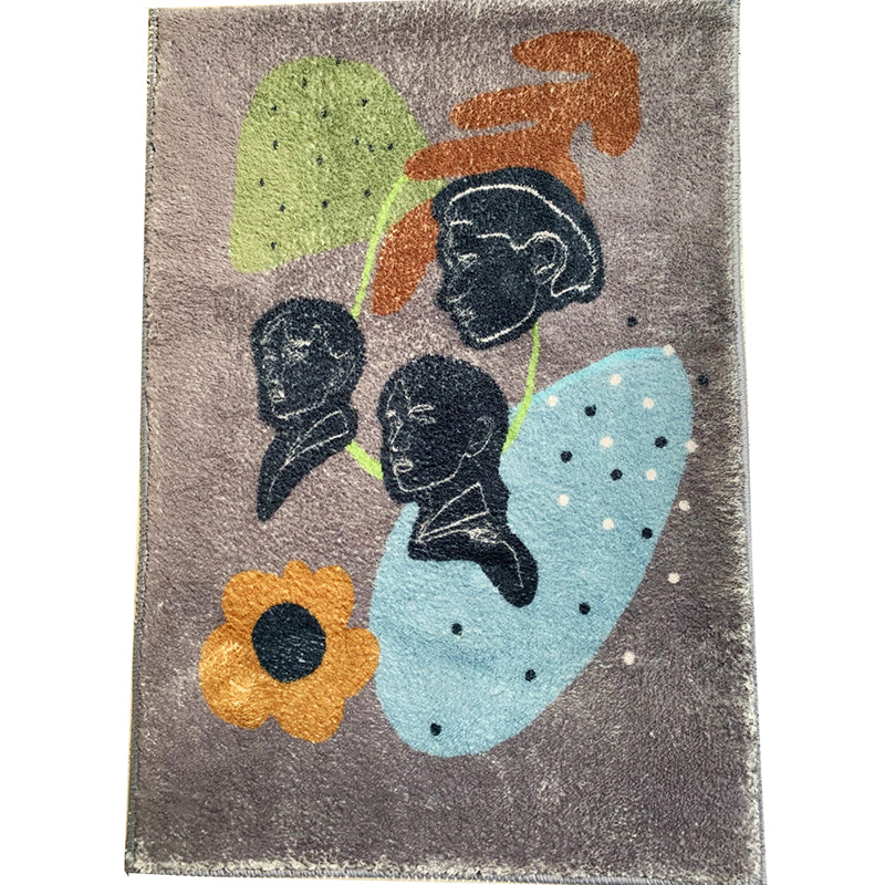 Rynx | Western Living Room Rug Multi Color Abstract Print Indoor Rug Polyster Anti-Slip Backing Stain-Resistant Carpet