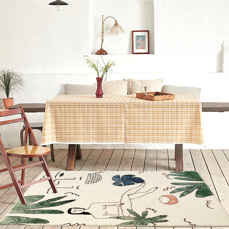 Rynx | Western Living Room Rug Multi Color Abstract Print Indoor Rug Polyster Anti-Slip Backing Stain-Resistant Carpet