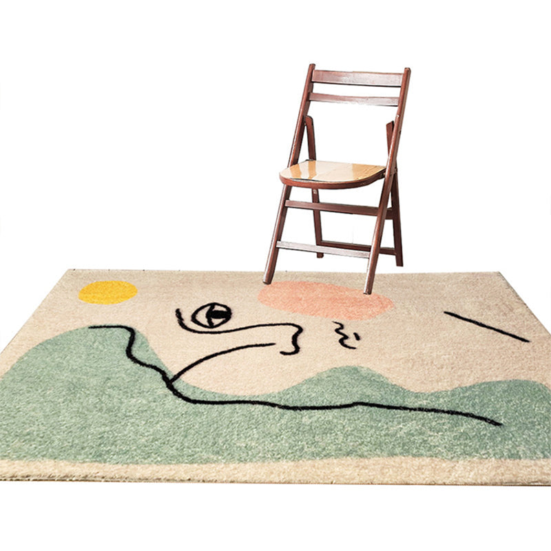 Rynx | Western Living Room Rug Multi Color Abstract Print Indoor Rug Polyster Anti-Slip Backing Stain-Resistant Carpet