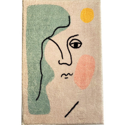 Rynx | Western Living Room Rug Multi Color Abstract Print Indoor Rug Polyster Anti-Slip Backing Stain-Resistant Carpet