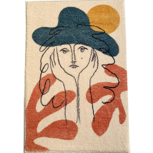Rynx | Western Living Room Rug Multi Color Abstract Print Indoor Rug Polyster Anti-Slip Backing Stain-Resistant Carpet