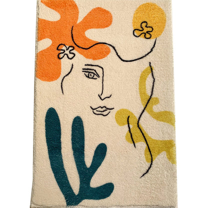 Rynx | Western Living Room Rug Multi Color Abstract Print Indoor Rug Polyster Anti-Slip Backing Stain-Resistant Carpet