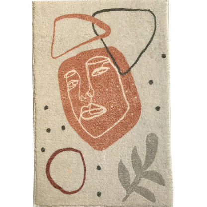 Rynx | Western Living Room Rug Multi Color Abstract Print Indoor Rug Polyster Anti-Slip Backing Stain-Resistant Carpet