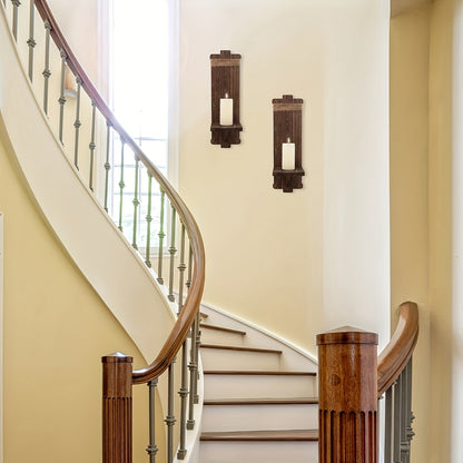 Rynx | Rustic Wood Candle Holder - Wall Decoration