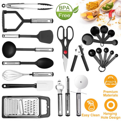 Rynx | 23-piece set: Kitchen Utensil Set Stainless Steel Nylon