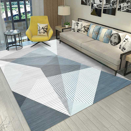Rynx | Multi Colored Geometric Pattern Rug Polypropylene Modern Indoor Rug Easy Care Pet Friendly Area Carpet in Living Room