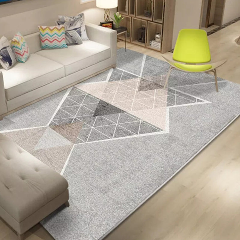 Rynx | Multi Colored Geometric Pattern Rug Polypropylene Modern Indoor Rug Easy Care Pet Friendly Area Carpet in Living Room