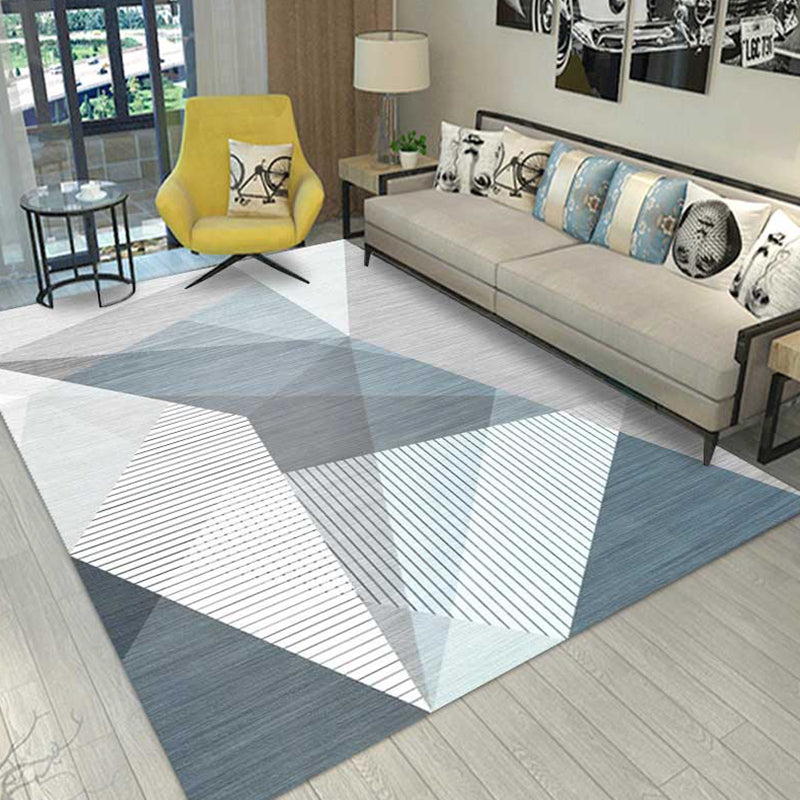 Rynx | Multi Colored Geometric Pattern Rug Polypropylene Modern Indoor Rug Easy Care Pet Friendly Area Carpet in Living Room